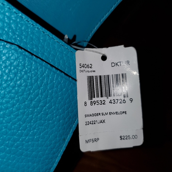 Coach Swagger Slim Envelope Wallet Turquoise - Picture 10 of 10